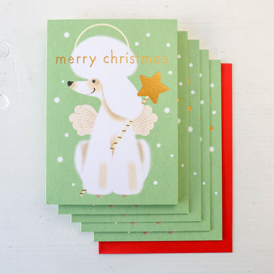 Poodle Angel Christmas Card Pack of 5