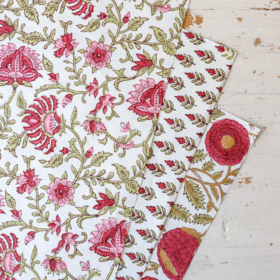 Hand Block Printed Wrap - Festive Flora