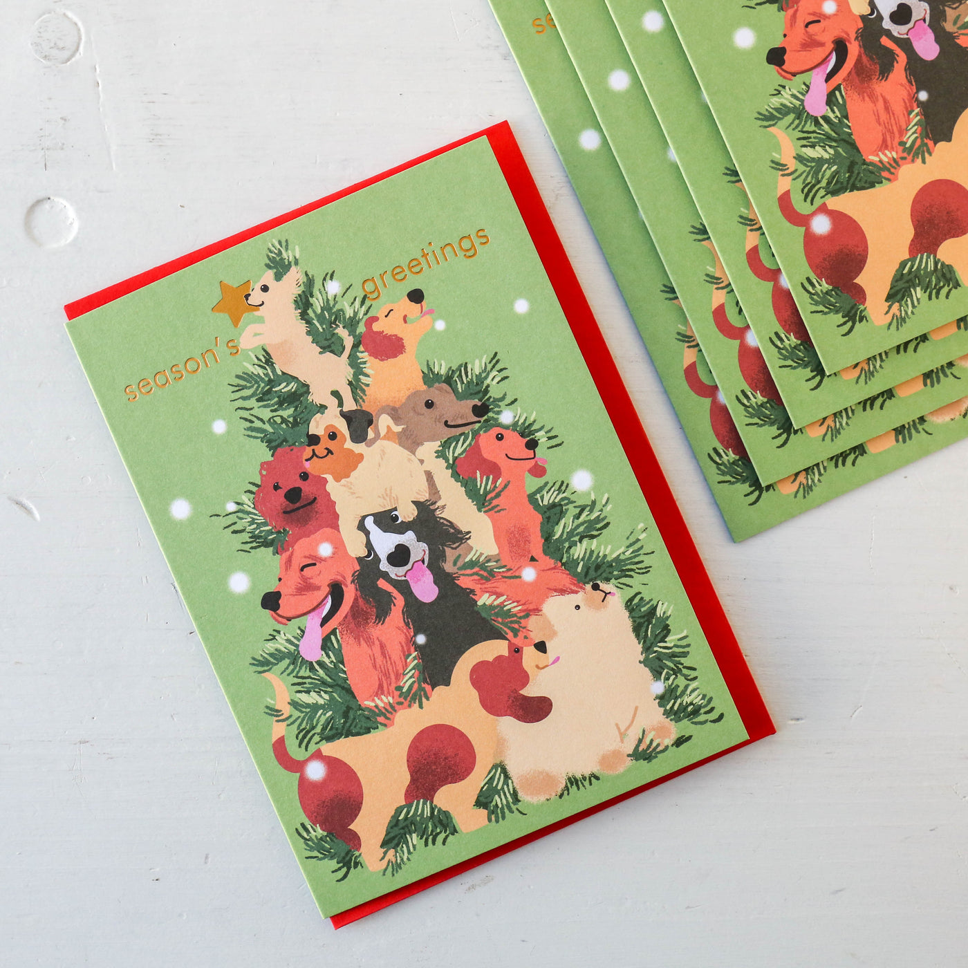 Christmas Tree Dogs Card Pack of 5