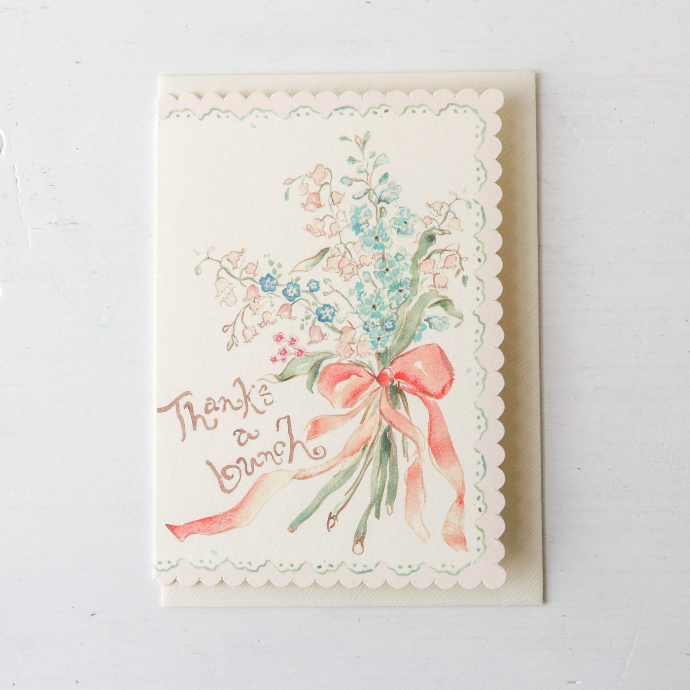 Thanks A Bunch Scalloped Edge Card