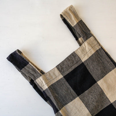 Linen Cotton Crossback Apron - Bold Navy Check