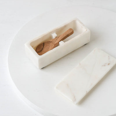 White Marble Salt & Pepper Store