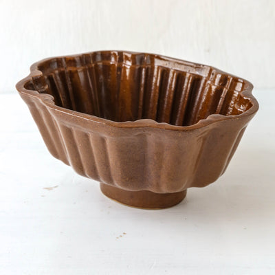 Vintage Stoneware Jelly Mould - Plant Design
