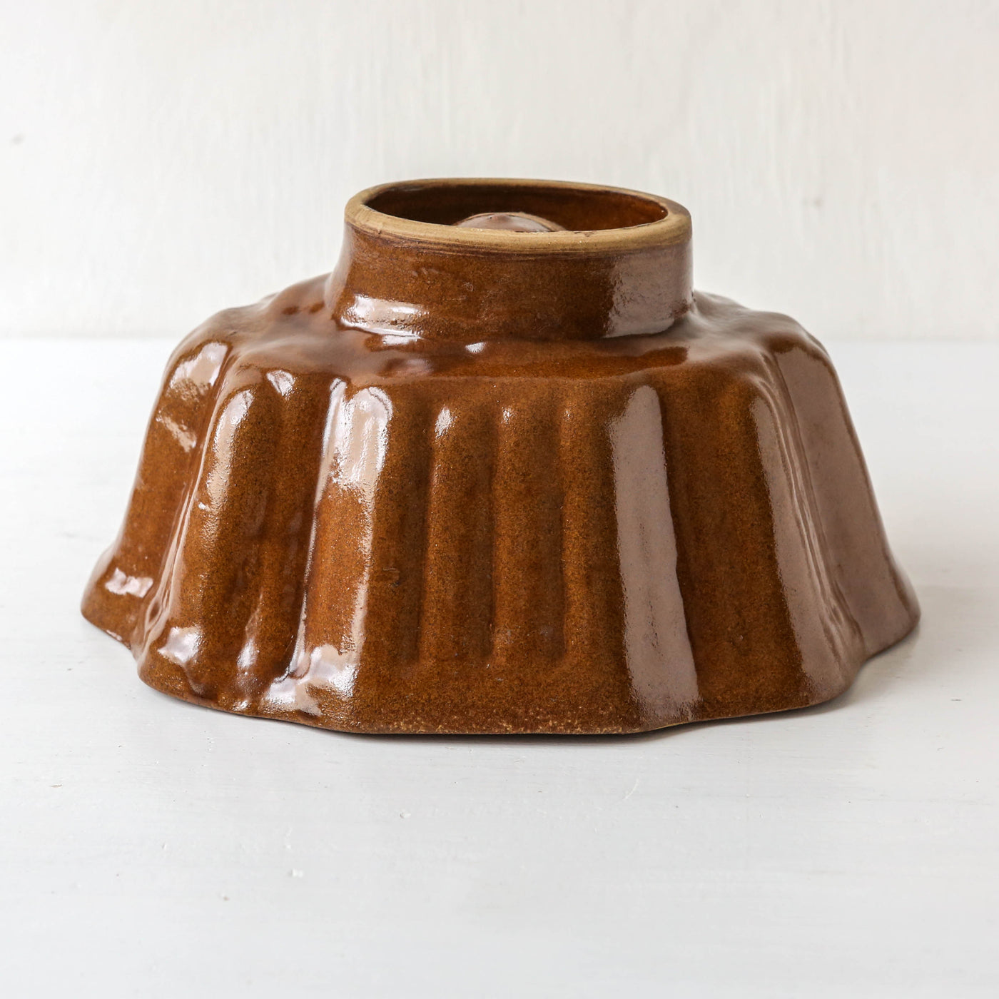 Vintage Stoneware Jelly Mould - Plant Design