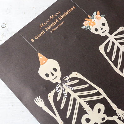 Pack of 3 Giant Halloween Jointed Skeletons with Dog!