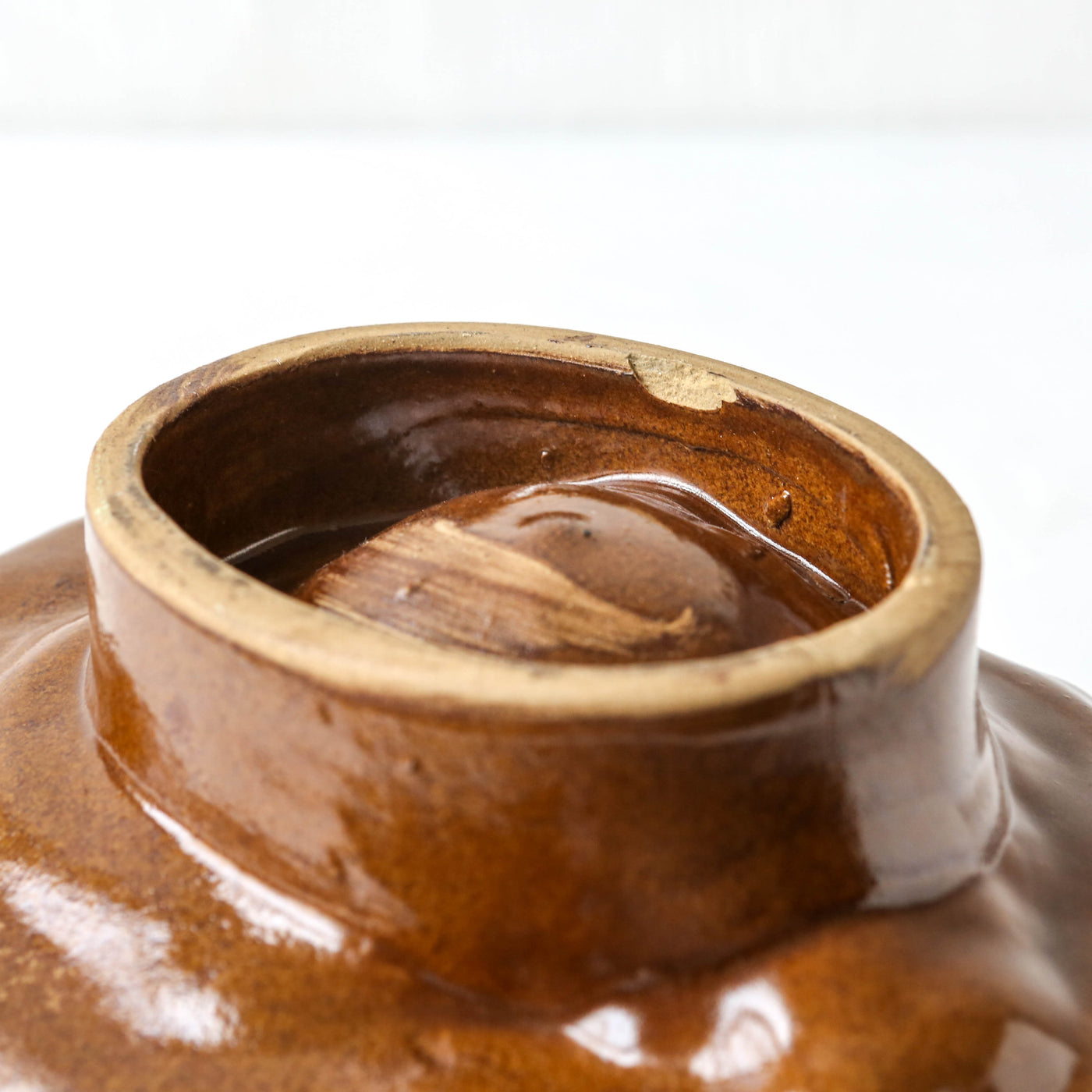 Vintage Stoneware Jelly Mould - Plant Design
