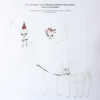 Pack of 3 Giant Halloween Jointed Skeletons with Dog!