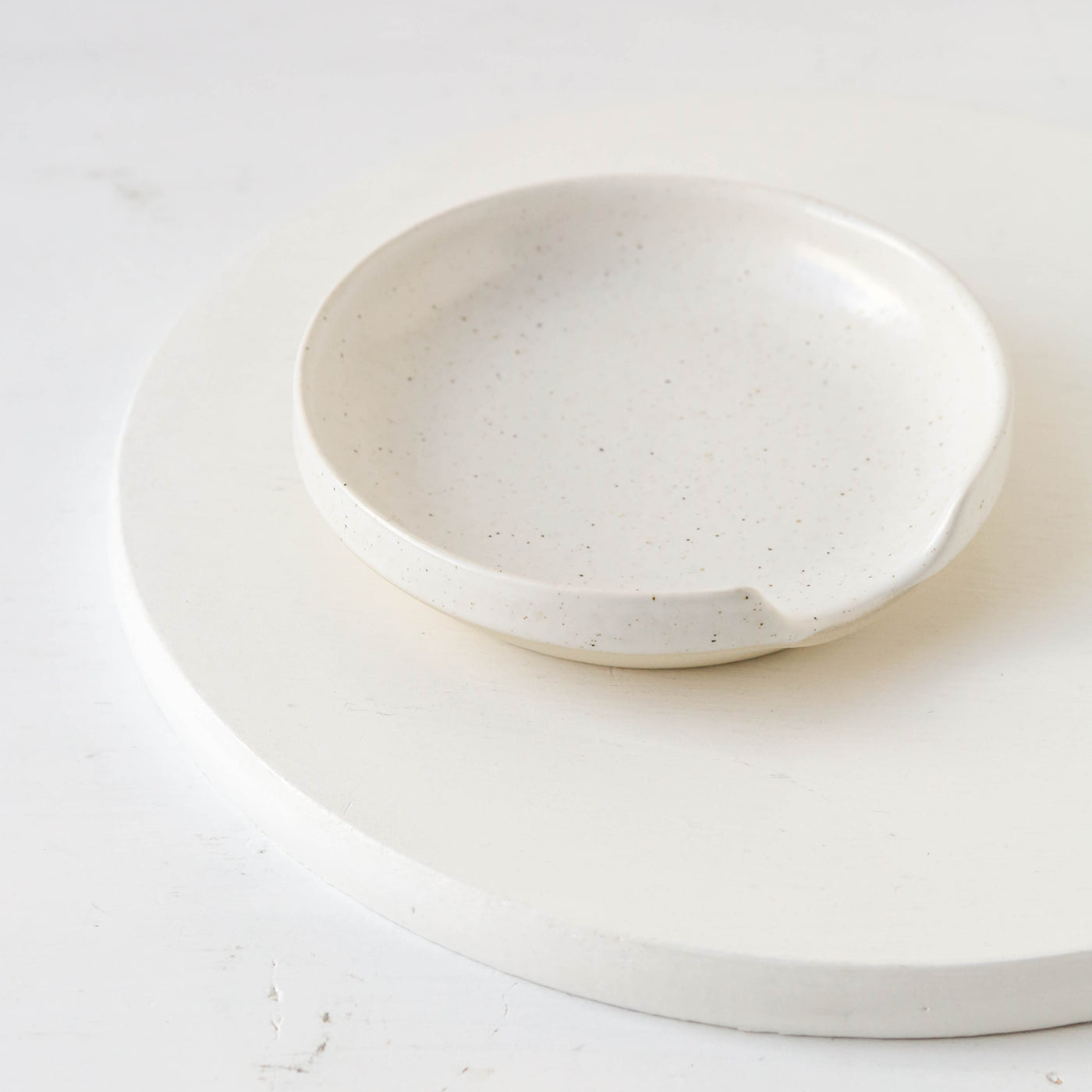 White Stoneware Spoon Rest