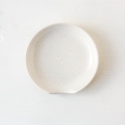 White Stoneware Spoon Rest