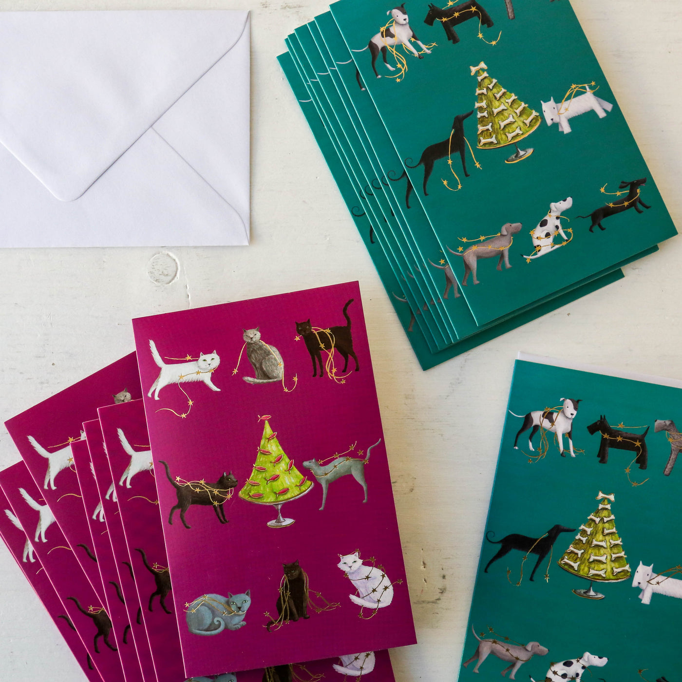 Festive Cats - Pack of 8 Christmas Cards