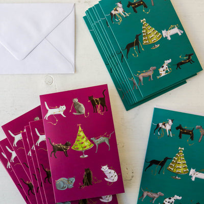 Festive Cats - Pack of 8 Christmas Cards
