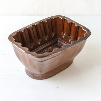 Vintage Stoneware Jelly Mould - Plant Design