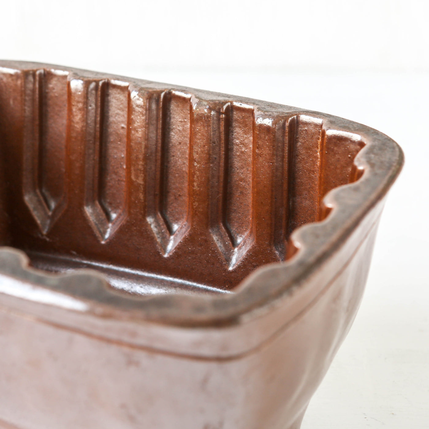 Vintage Stoneware Jelly Mould - Plant Design