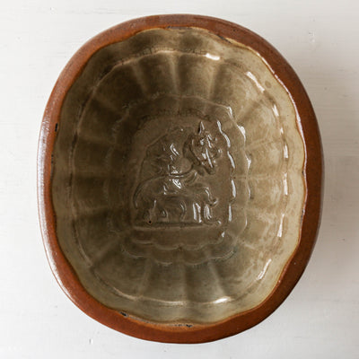 Vintage Stoneware Jelly Mould - Animal Design