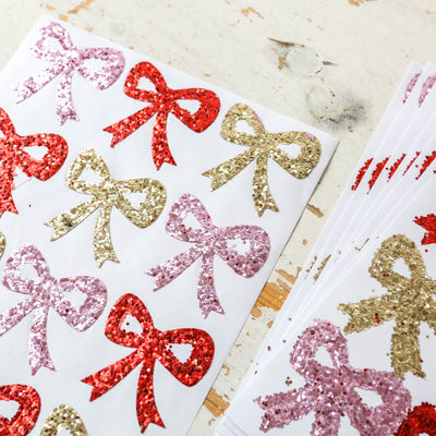 Glitter Bow Stickers