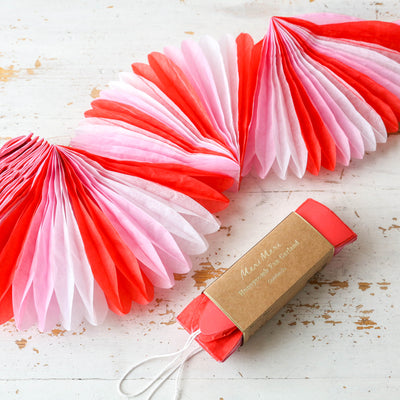 Red & White Stripe Honeycomb Garland