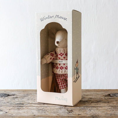 Winter Mice With Ski Set - Mum Mouse