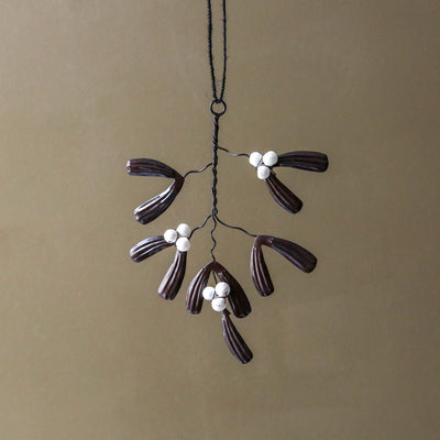 Wired Mistletoe Sprig with Wooden Berries