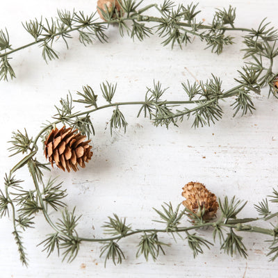180cm Artificial Cedar Garland with Real Cones