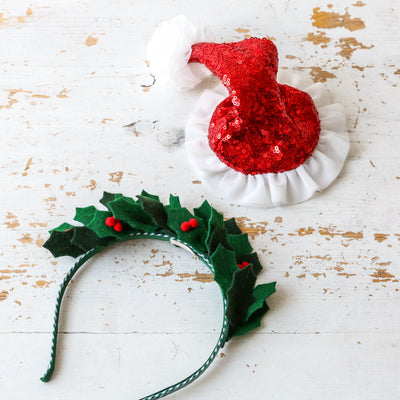 Sequin Santa Hat Hair Clip
