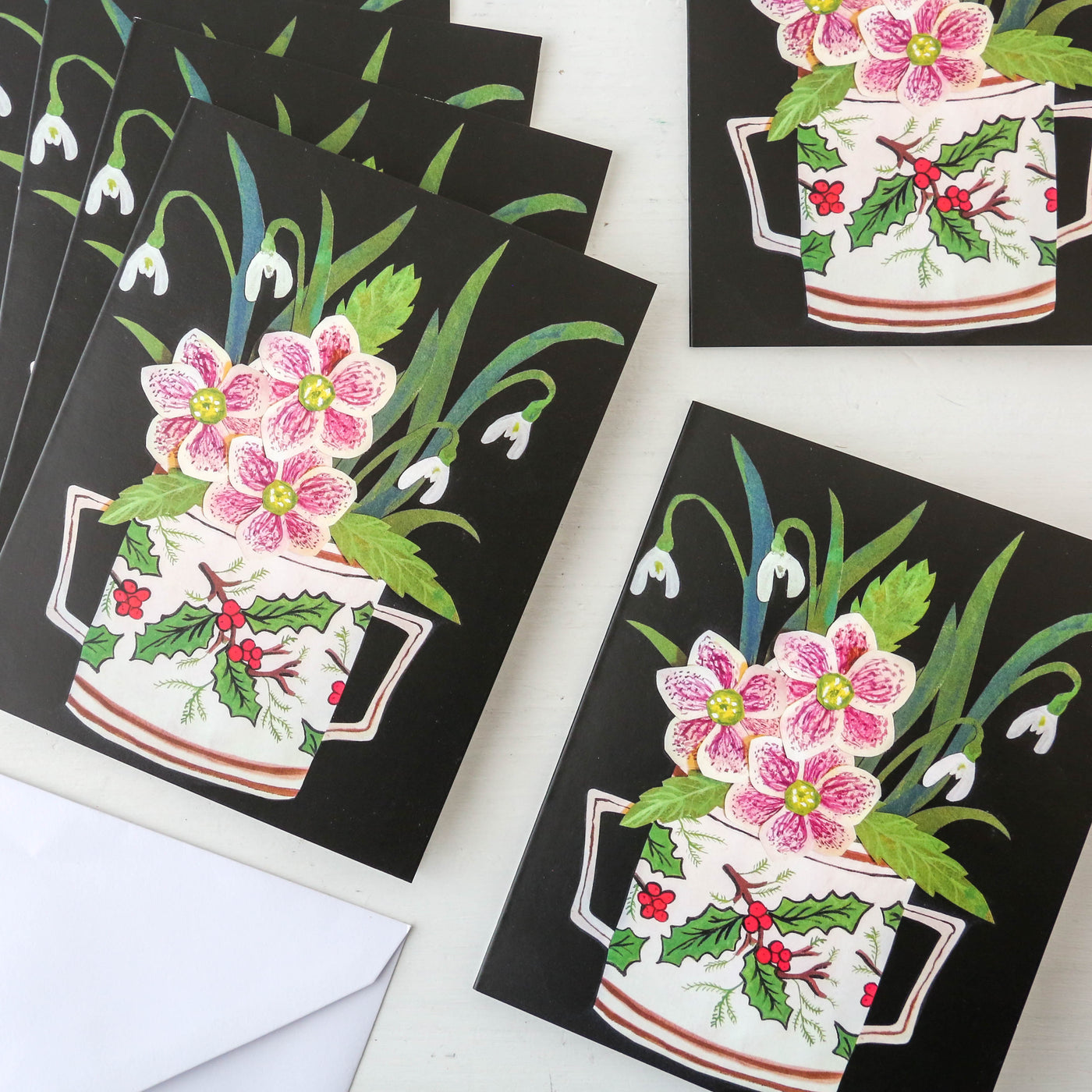 Hellebores & Snowdrops Pack of 6 Charity Christmas Cards