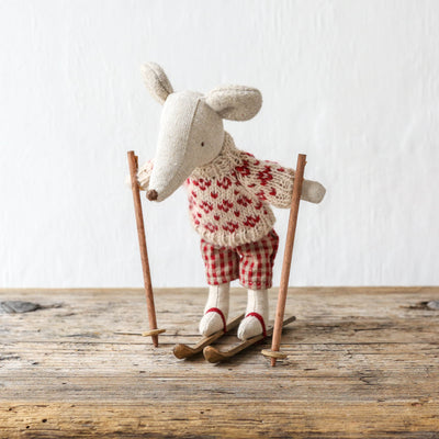Winter Mice With Ski Set - Mum Mouse