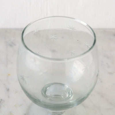 Etched Star Wine Glass - Mini Stars