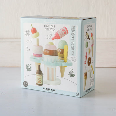 Wooden Ice Cream Stand & Toppings