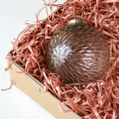 9cm Clear Cut Glass Bauble - Sun