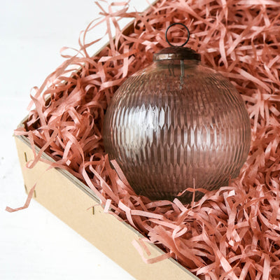 9cm Clear Cut Glass Bauble - Prism Cut