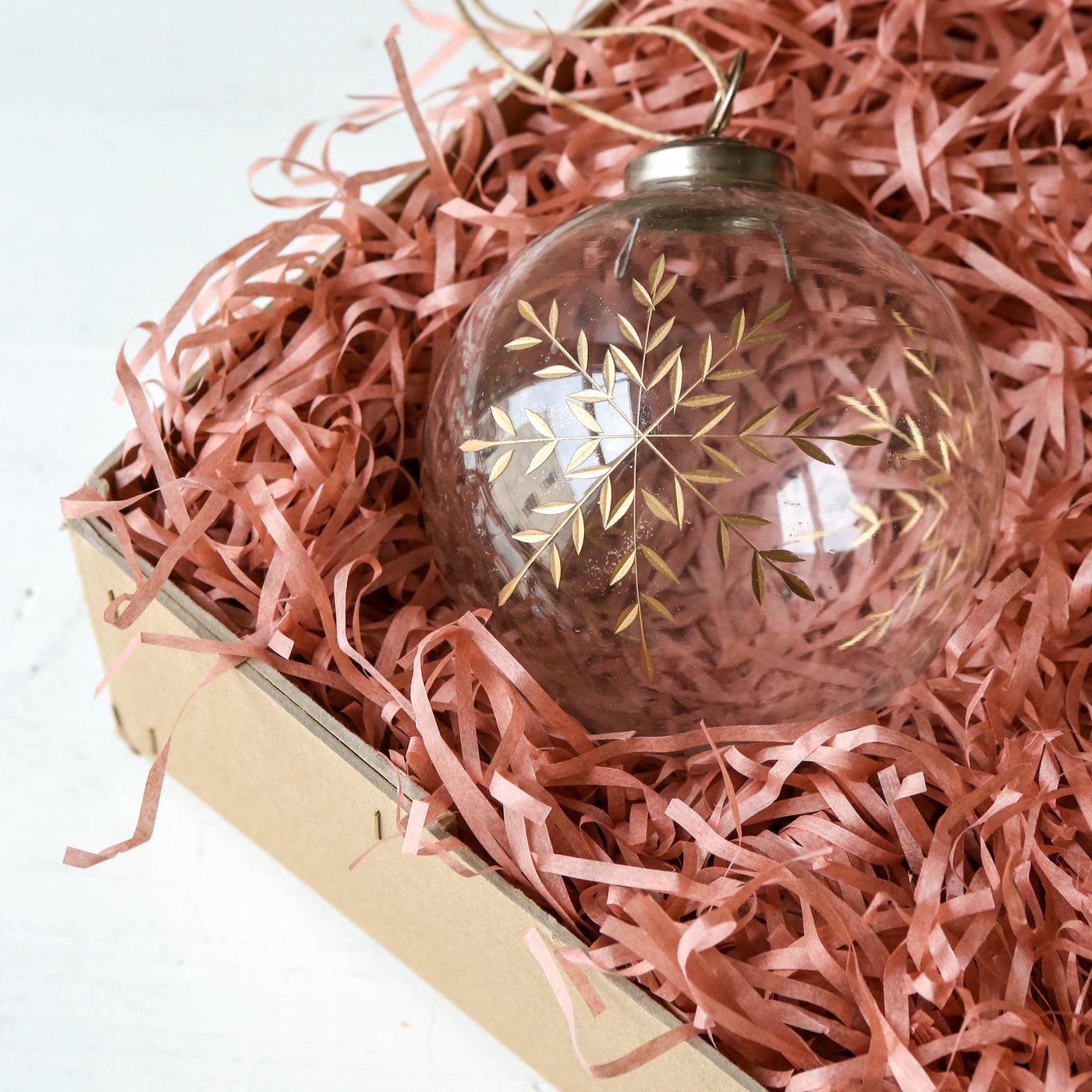 10cm Etched Snowflake Bauble - Clear