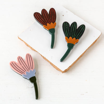 Abstract Tulip Resin Flower Brooch