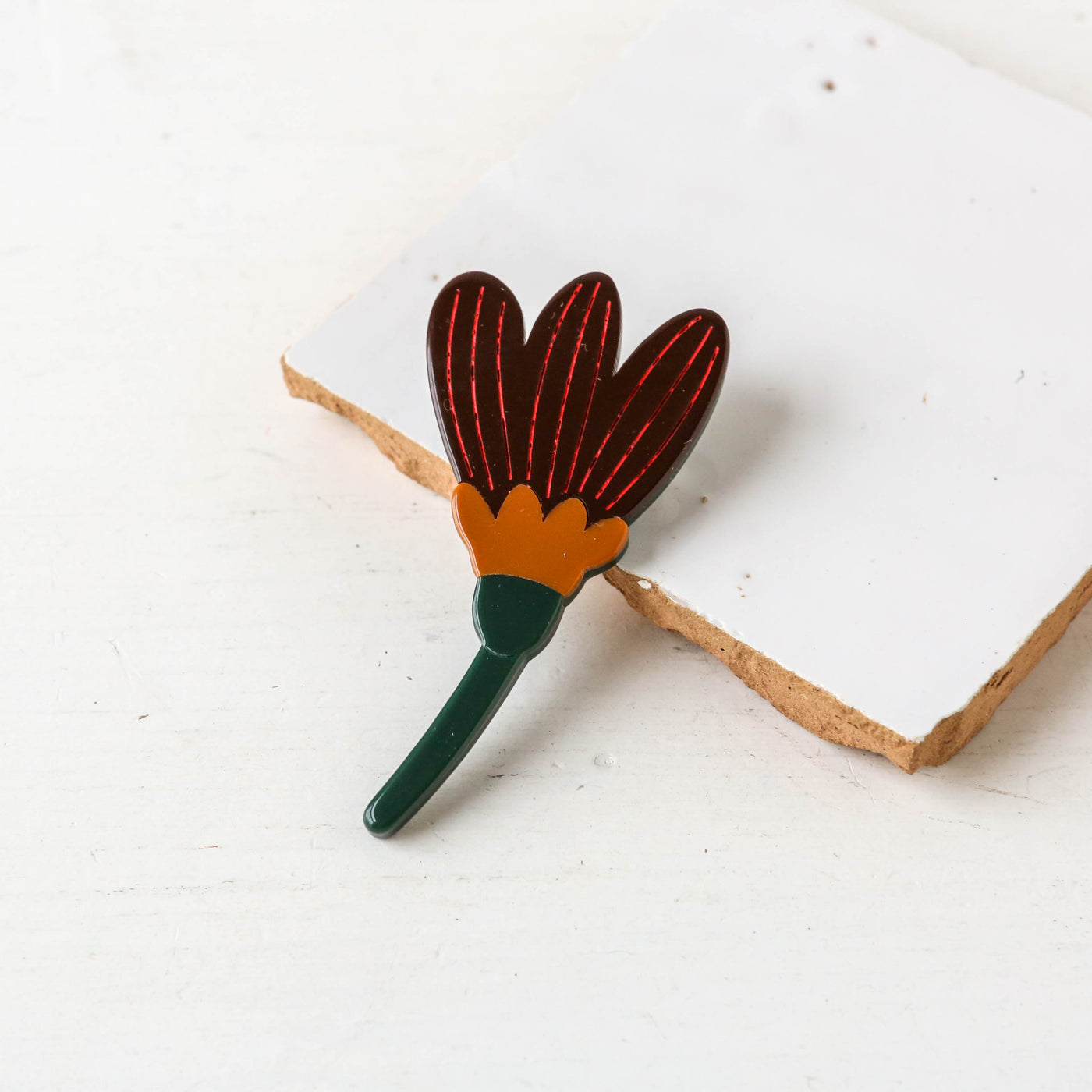 Abstract Tulip Resin Flower Brooch
