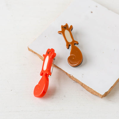 Cute Squirrel Resin Brooch