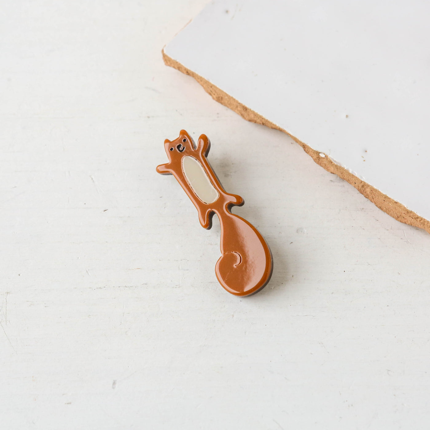 Cute Squirrel Resin Brooch