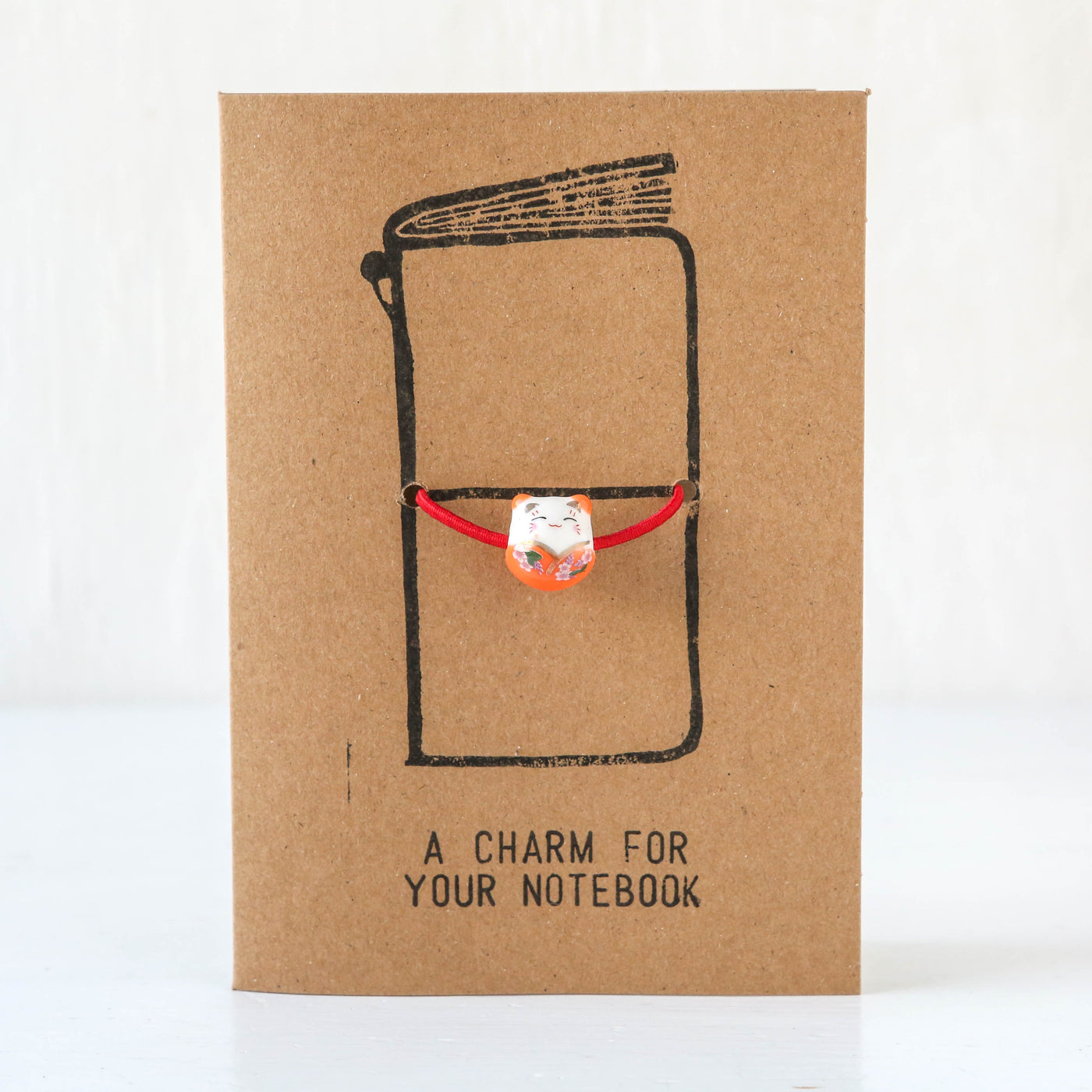Lucky Cat Ceramic Journal Charm