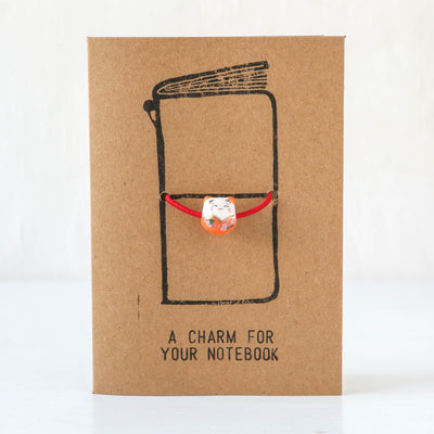 Lucky Cat Ceramic Journal Charm