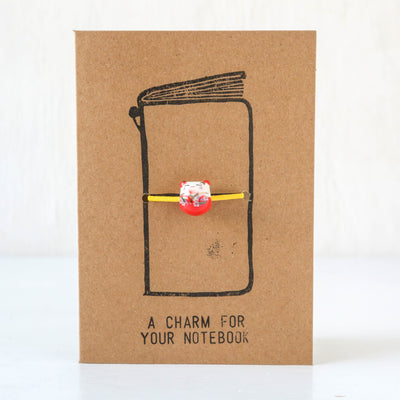 Lucky Cat Ceramic Journal Charm