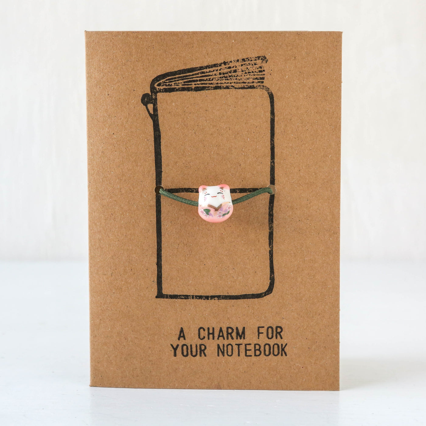 Lucky Cat Ceramic Journal Charm