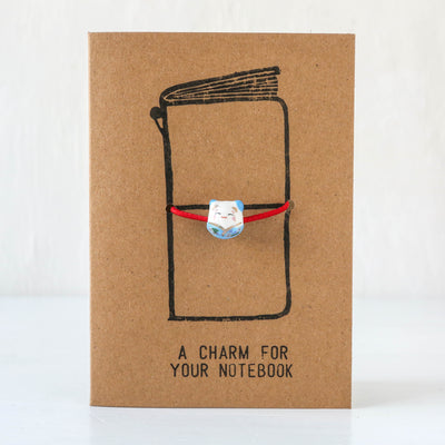 Lucky Cat Ceramic Journal Charm