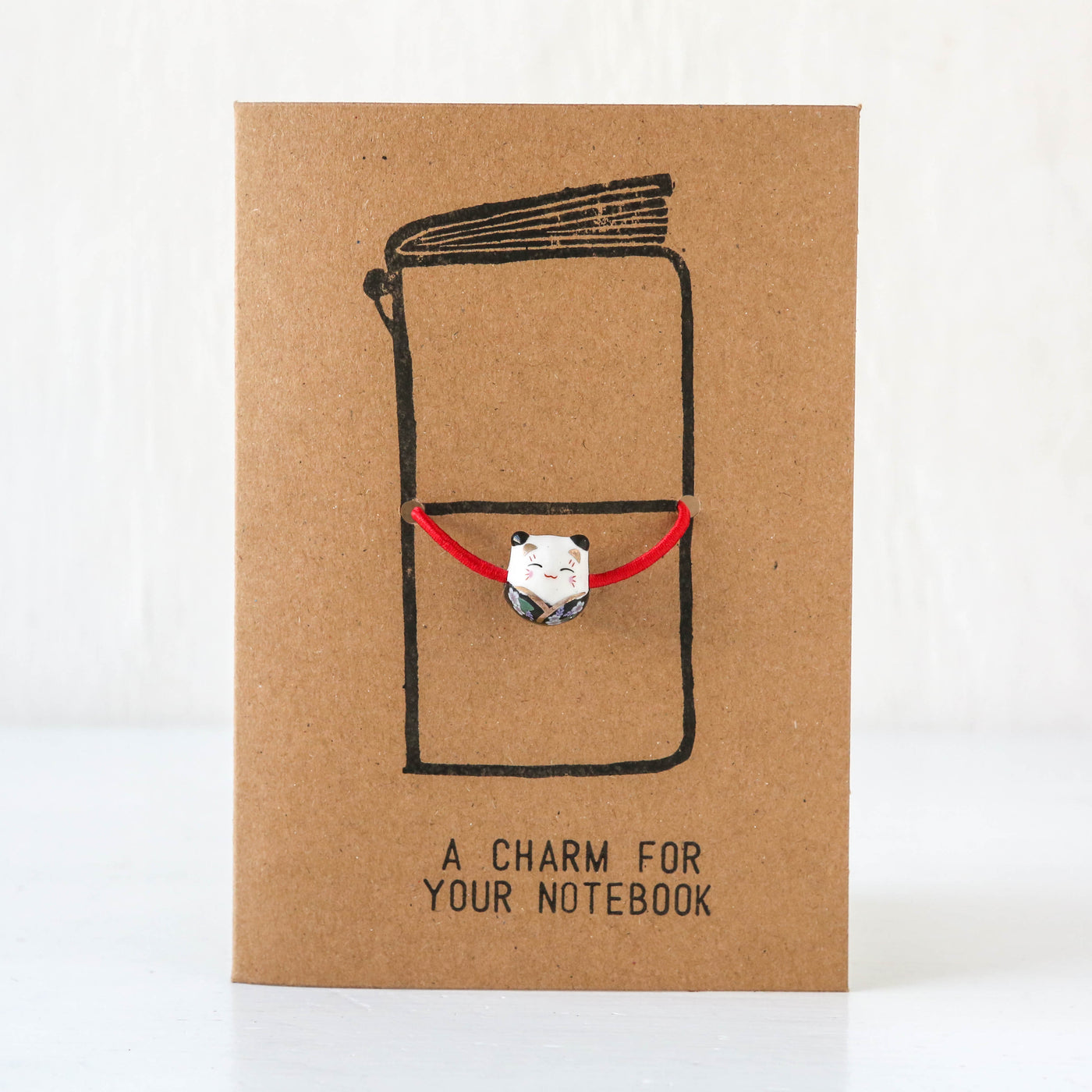 Lucky Cat Ceramic Journal Charm