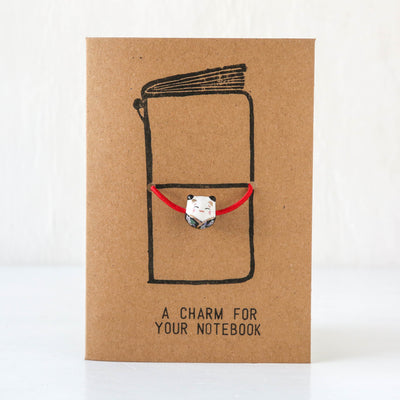 Lucky Cat Ceramic Journal Charm