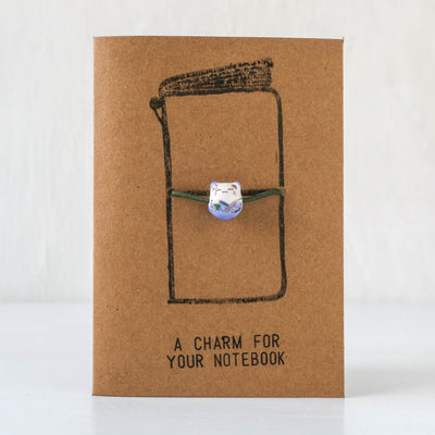 Lucky Cat Ceramic Journal Charm