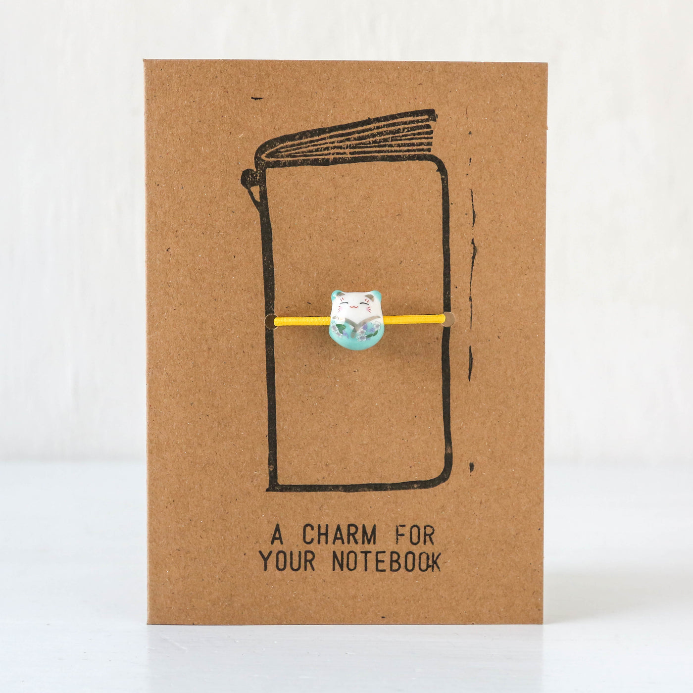 Lucky Cat Ceramic Journal Charm