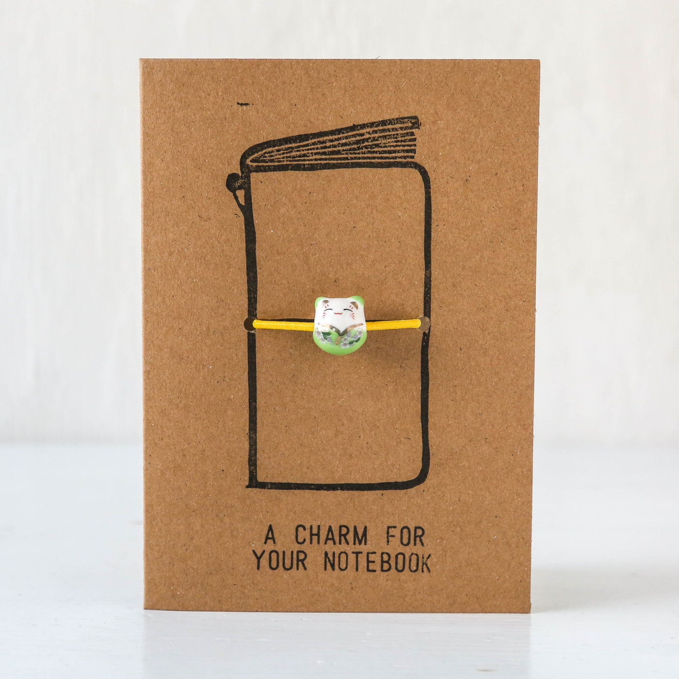 Lucky Cat Ceramic Journal Charm
