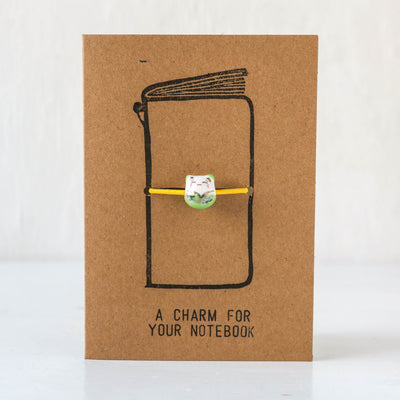 Lucky Cat Ceramic Journal Charm