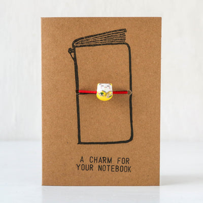 Lucky Cat Ceramic Journal Charm