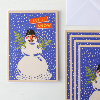 'Smiling Snowman' Vintage Matchbox Card Pack of 5