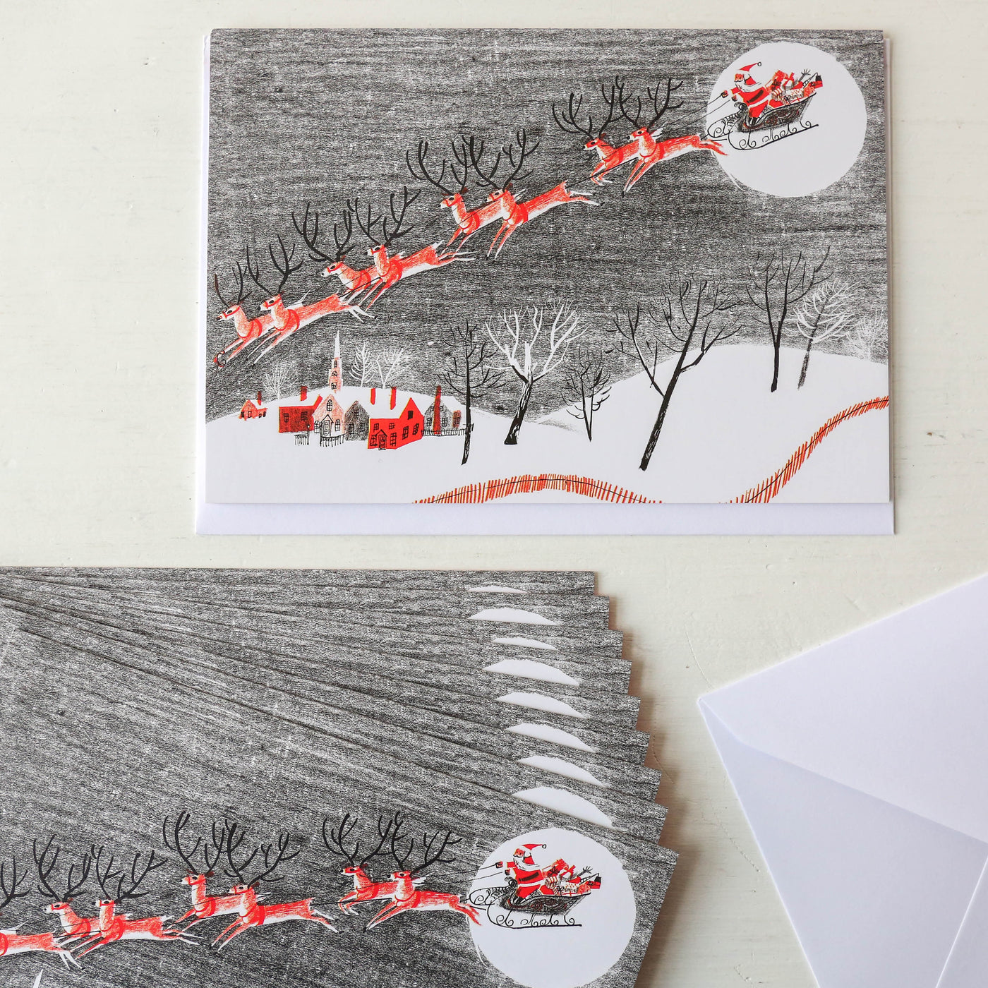 Roger Duvoisin 'Santa's Sleigh' Pack of 10 Christmas Cards