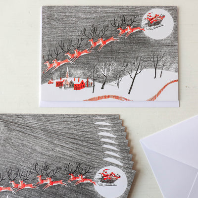 Roger Duvoisin 'Santa's Sleigh' Pack of 10 Christmas Cards